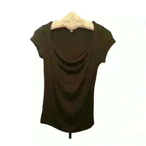 CAbi black drape neck top.